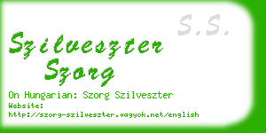 szilveszter szorg business card